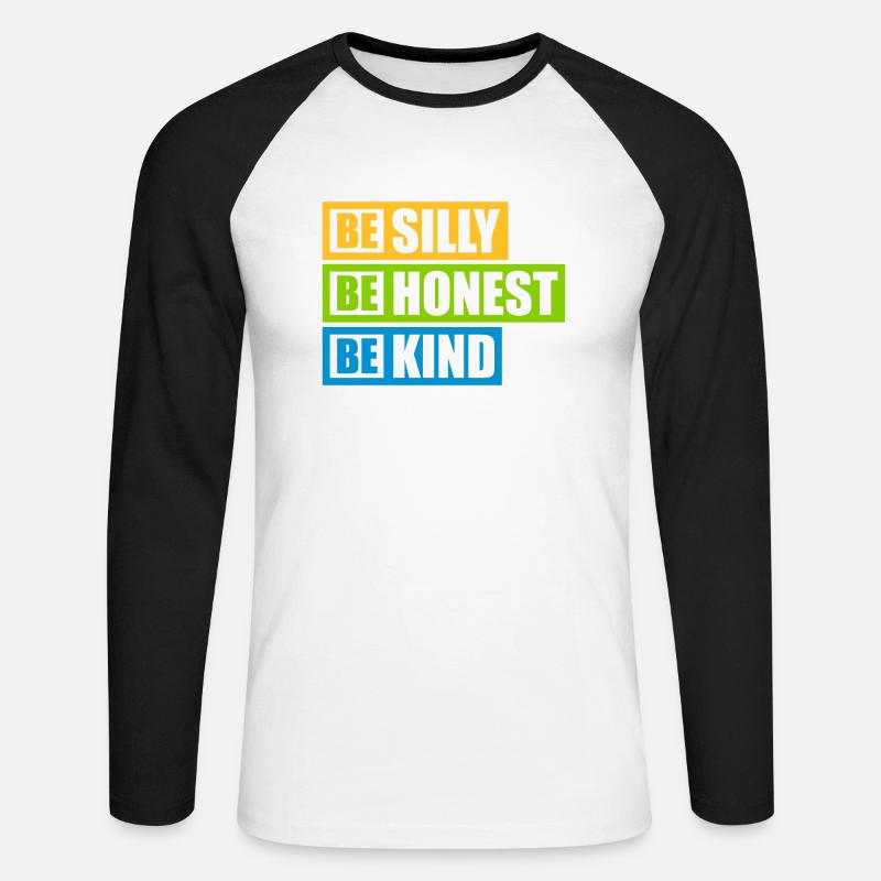 Silly Honest Kind - Unisex Baseballshirt langarm - Weiß/Schwarz