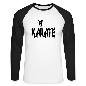 karaté - T-shirt baseball manches longues Homme - blanc/noir - Devant - Nik (191cm)