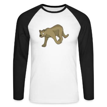 Faune - T-shirt baseball manches longues Homme - blanc/noir - Devant - Nik (191cm)