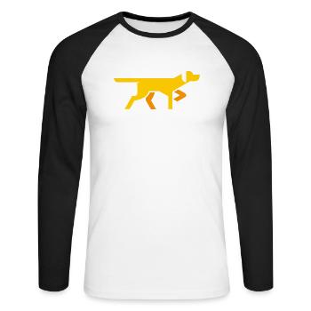 dog - Unisex Long Sleeve Baseball T-Shirt - white/black - Front - Nik (191cm)