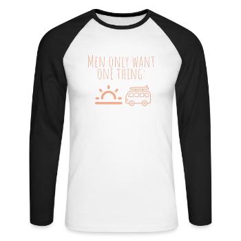 MowoT Van au soleil - T-shirt baseball manches longues Homme - blanc/noir - Devant - Nik (191cm)