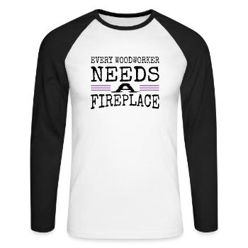 geek hearbeat hobbyists the carpenters - Unisex Long Sleeve Baseball T-Shirt - white/black - Front - Nik (191cm)