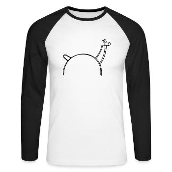 Alpaka - Unisex Baseballshirt langarm - Weiß/Schwarz - Vorne - Nik (191cm)