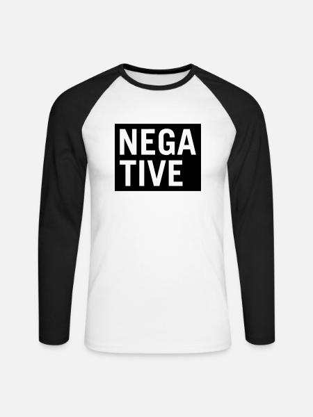 Negative - Unisex Long Sleeve Baseball T-Shirt - white/black