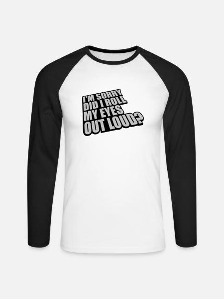 Roll My Eyes Out - Unisex Long Sleeve Baseball T-Shirt - white/black
