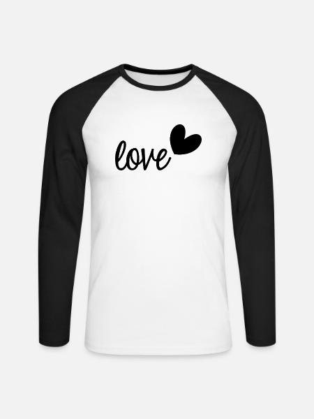LIEBE. VALENTINSTAG. JUNGGESELLINNENABSCHIED. ICH LIEBE DICH. ICH LIEBE DICH. - Unisex Baseballshirt langarm - Weiß/Schwarz