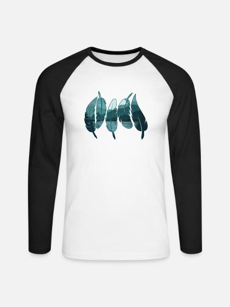 mountain hiking trekking bivouac hiking - Unisex Long Sleeve Baseball T-Shirt - white/black