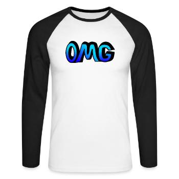 OMG / Oh my Good / Art - T-shirt baseball manches longues Homme - blanc/noir - Devant - Nik (191cm)