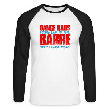 Danse Papas TraîneNt à La Barre 3 - T-shirt baseball manches longues Homme - blanc/noir - Devant - Nik (191cm)