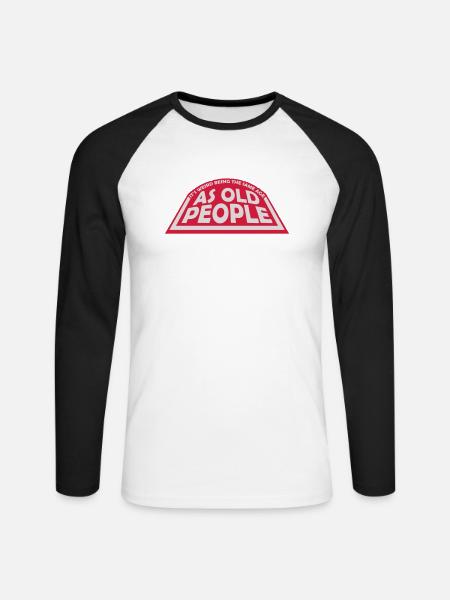 être âgé - T-shirt baseball manches longues Homme - blanc/noir