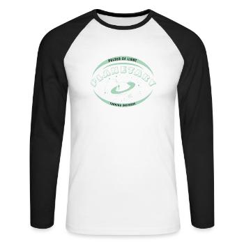 Planetary Life - Planetary - Unisex Long Sleeve Baseball T-Shirt - white/black - Front - Nik (191cm)
