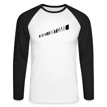 I don't care fact - Unisex Long Sleeve Baseball T-Shirt - white/black - Front - Nik (191cm)