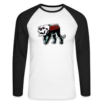 Zoffart GO!GO!GO! - Unisex Baseballshirt langarm - Weiß/Schwarz - Vorne - Nik (191cm)
