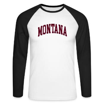 Montana - T-shirt baseball manches longues Homme - blanc/noir - Devant - Nik (191cm)