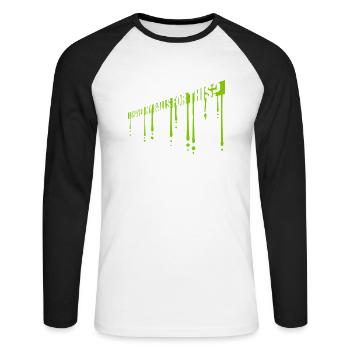 Je me suis rasé les couilles - T-shirt baseball manches longues Homme - blanc/noir - Devant - Nik (191cm)