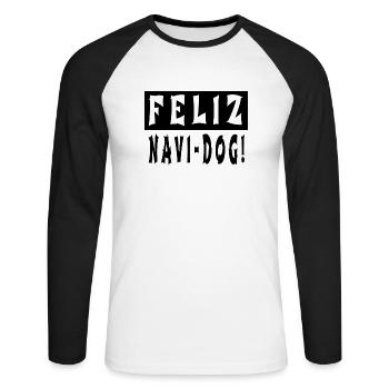 Gift awkward birthday present comic statement - Unisex Long Sleeve Baseball T-Shirt - white/black - Front - Nik (191cm)