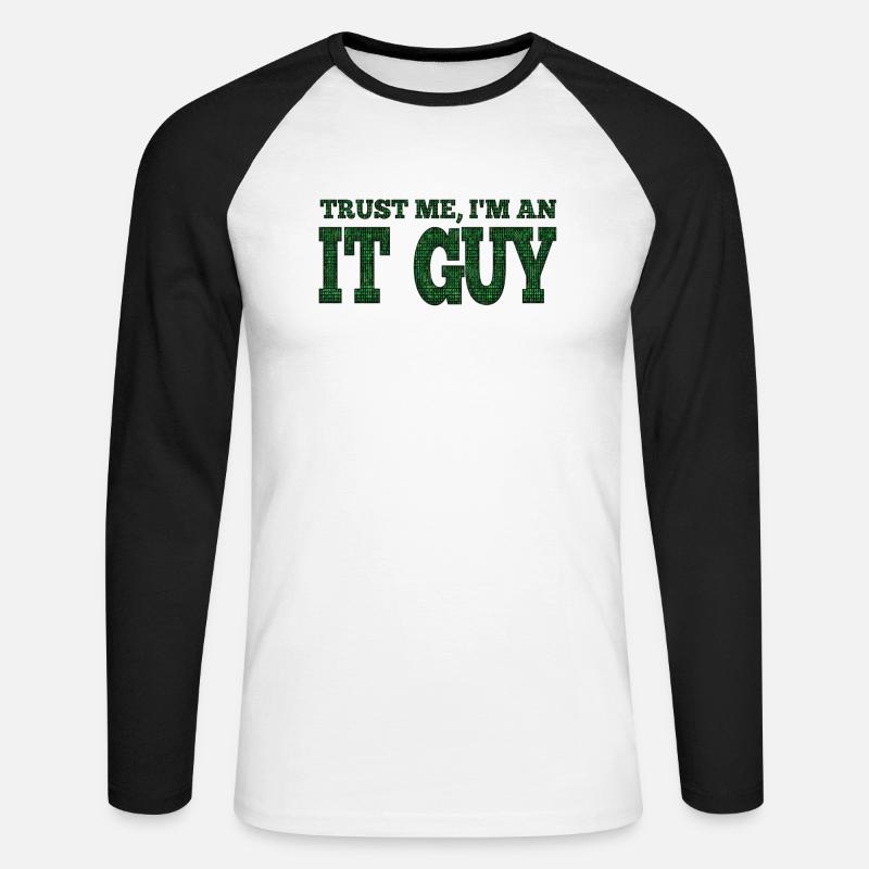 IT-Typ Unterstützung Geek Computer Computer Geek Techniker - Unisex Baseballshirt langarm - Weiß/Schwarz