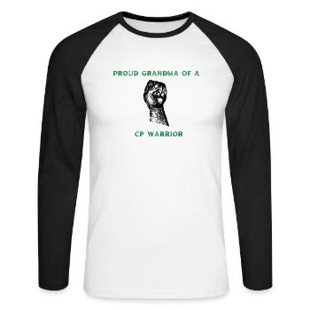 Fière grand-mère - T-shirt baseball manches longues Homme - blanc/noir - Devant - Nik (191cm)