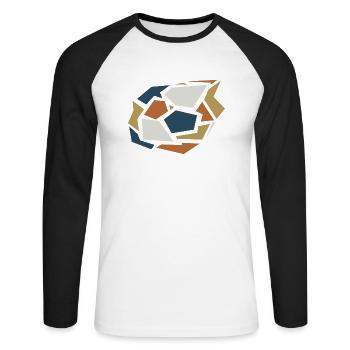breaking Egg - Unisex Baseballshirt langarm - Weiß/Schwarz - Vorne - Nik (191cm)