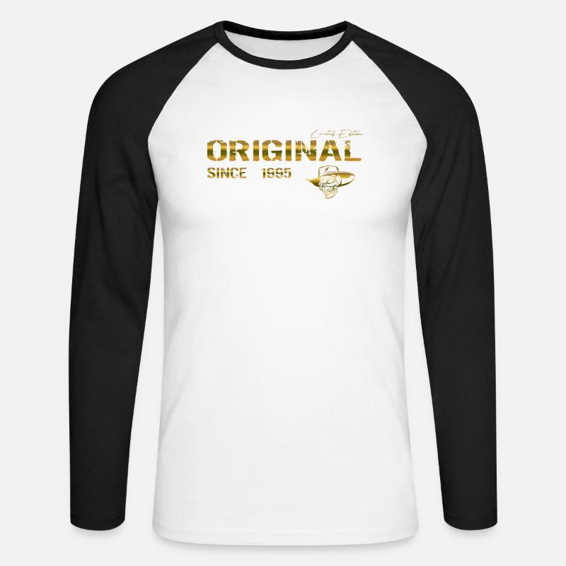 Original since 1995 - Unisex Baseballshirt langarm - Weiß/Schwarz