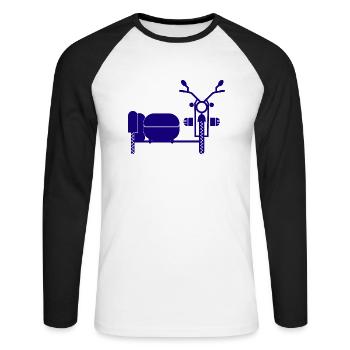 Marathon Triathlon Running Jogging Biking Cycling - Unisex Long Sleeve Baseball T-Shirt - white/black - Front - Nik (191cm)