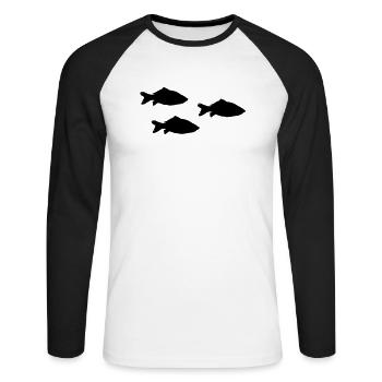 Pisces - Unisex Long Sleeve Baseball T-Shirt - white/black - Front - Nik (191cm)