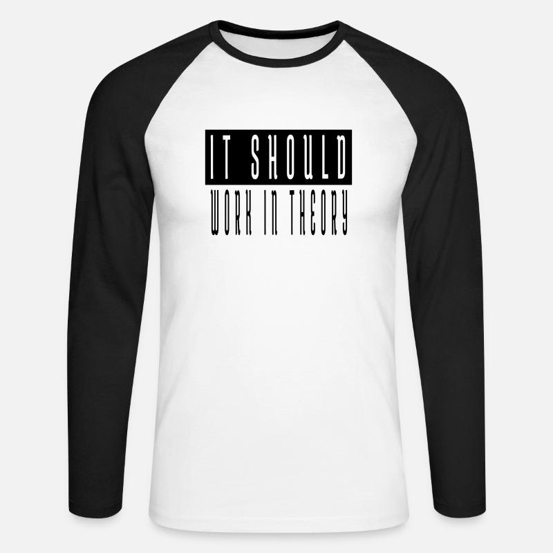 artificial intelligence christmas pajama this - Unisex Baseballshirt langarm - Weiß/Schwarz