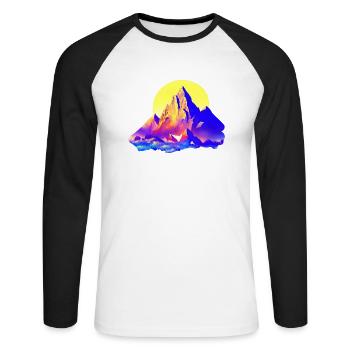 Mountain hiking Hike Mountain hikers Mountains Hiking - Unisex Long Sleeve Baseball T-Shirt - white/black - Front - Nik (191cm)