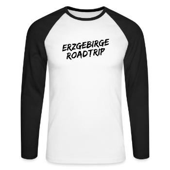 Erzgebirge Roadtrip - Unisex Baseballshirt langarm - Weiß/Schwarz - Vorne - Nik (191cm)