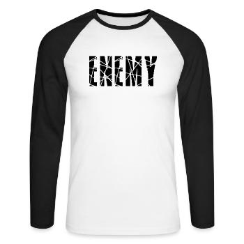 Enemy - Unisex Baseballshirt langarm - Weiß/Schwarz - Vorne - Nik (191cm)