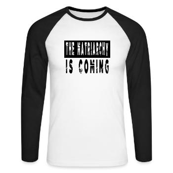 equal rights awesome love blackhistory feminine - Unisex Baseballshirt langarm - Weiß/Schwarz - Vorne - Nik (191cm)