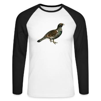 Bird forest animal - Unisex Long Sleeve Baseball T-Shirt - white/black - Front - Nik (191cm)