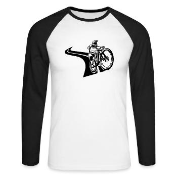 MTB Mountainbike Biker - Unisex Long Sleeve Baseball T-Shirt - white/black - Front - Nik (191cm)