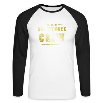 Équipe de breakdance - T-shirt baseball manches longues Homme - blanc/noir - Devant - Nik (191cm)