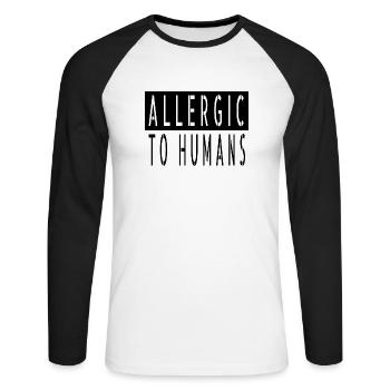 Déclaration Mèmes Ass Sweats à capuche et sweat-shirts - T-shirt baseball manches longues Homme - blanc/noir - Devant - Nik (191cm)