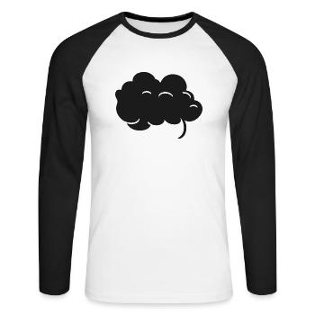 Nuage noir - T-shirt baseball manches longues Homme - blanc/noir - Devant - Nik (191cm)