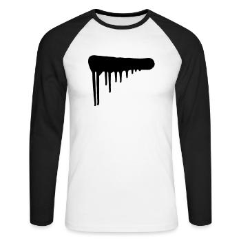 Drops and spray paint | Urban Art | Graffiti - Unisex Long Sleeve Baseball T-Shirt - white/black - Front - Nik (191cm)