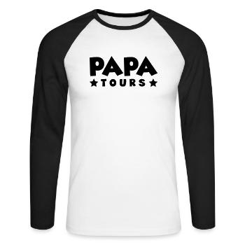 Papa Tours - Unisex Long Sleeve Baseball T-Shirt - white/black - Front - Nik (191cm)