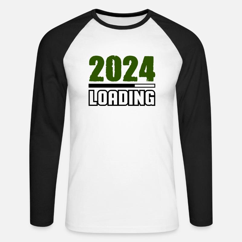 Loading 2024 - Unisex Baseballshirt langarm - Weiß/Schwarz