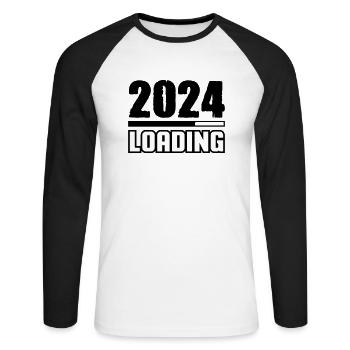Chargement 2024 - T-shirt baseball manches longues Homme - blanc/noir - Devant - Nik (191cm)