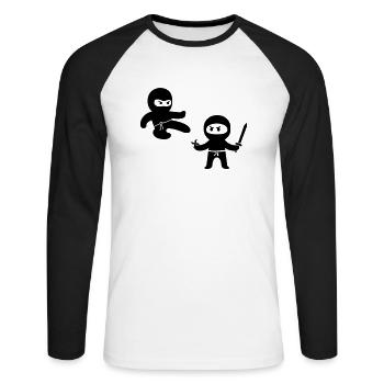 Ninjas - T-shirt baseball manches longues Homme - blanc/noir - Devant - Nik (191cm)