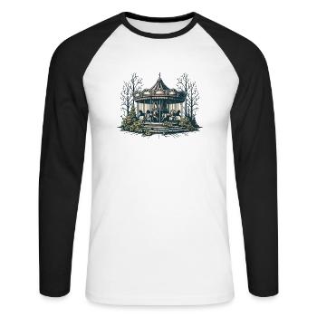 Abandoned Children's Carousel - Unisex Long Sleeve Baseball T-Shirt - white/black - Front - Nik (191cm)