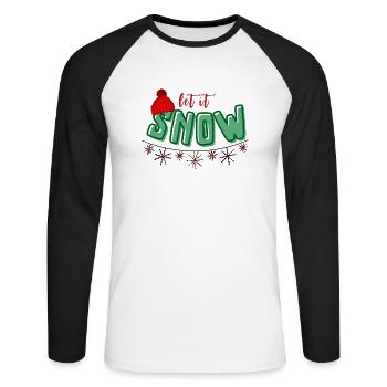 Let it snow bunt - Unisex Baseballshirt langarm - Weiß/Schwarz - Vorne - Nik (191cm)