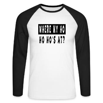 Funny Gym Dino Dinosaur Dork Computer Geek - Unisex Long Sleeve Baseball T-Shirt - white/black - Front - Nik (191cm)