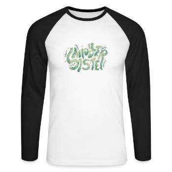 Dire « sœur du milieu » sœur - T-shirt baseball manches longues Homme - blanc/noir - Devant - Nik (191cm)