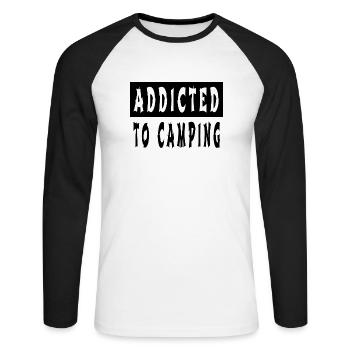 outdoor gift joke funny quote present breakfast - Unisex Baseballshirt langarm - Weiß/Schwarz - Vorne - Nik (191cm)