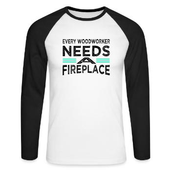 carpenter baby and toddler shirts present - Unisex Long Sleeve Baseball T-Shirt - white/black - Front - Nik (191cm)