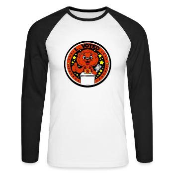 I... Voted - Unisex Long Sleeve Baseball T-Shirt - white/black - Front - Nik (191cm)