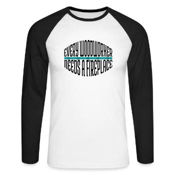 cool logging lumberjackwoodworking - Unisex Long Sleeve Baseball T-Shirt - white/black - Front - Nik (191cm)
