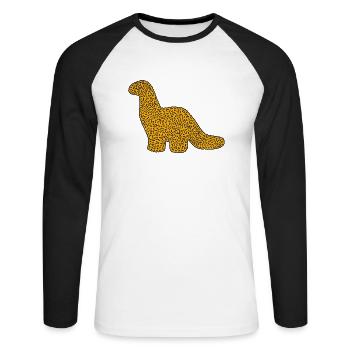 Brachiosaure Dinonugget - T-shirt baseball manches longues Homme - blanc/noir - Devant - Nik (191cm)